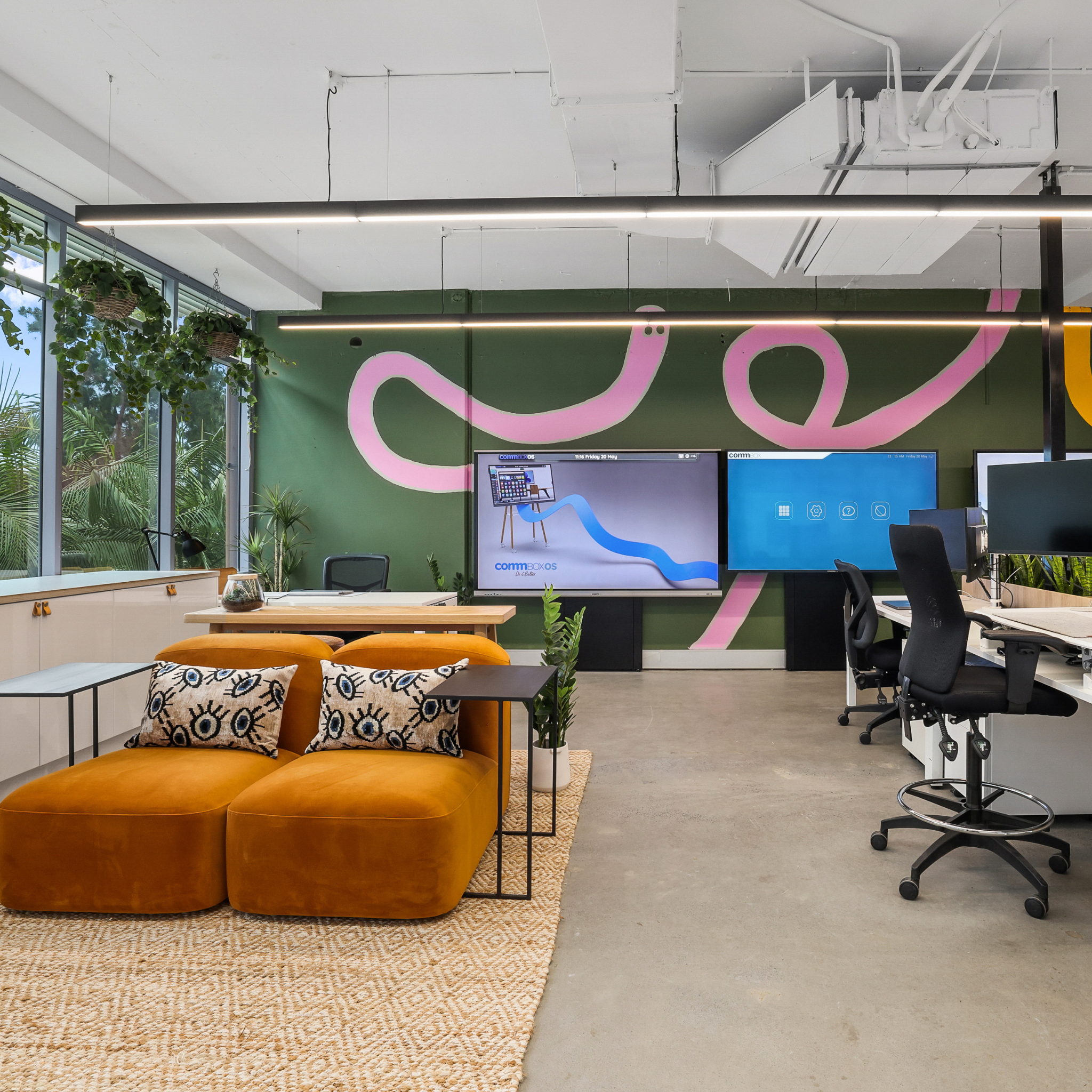 LED Suspended Strip Office Pendant Light 1200mm